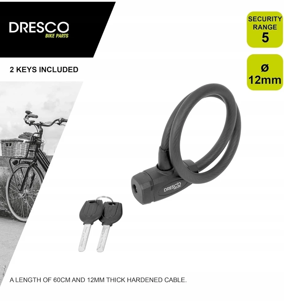 Dviračio užraktas Dresco 12x600 mm