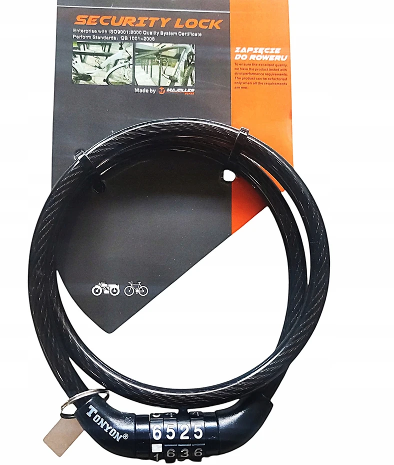 dviratinė spyna su kodu 3,5 mm XQMAX