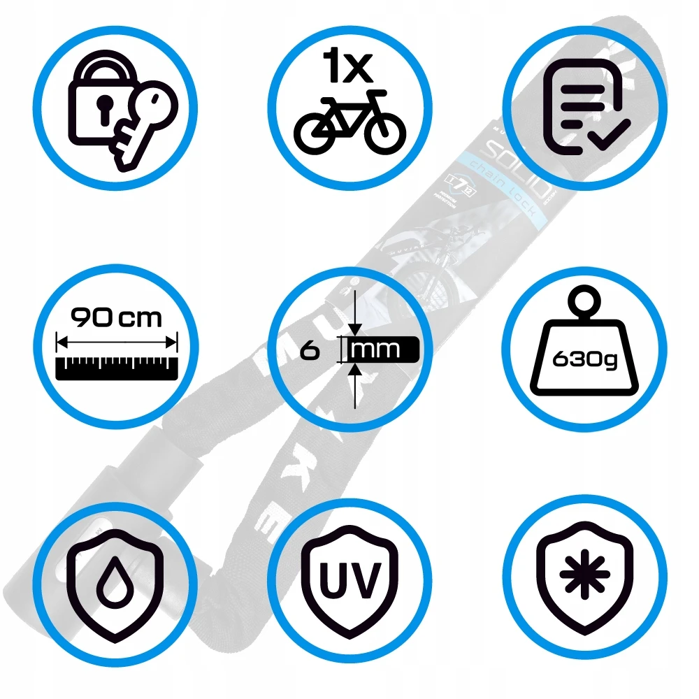 DVIRAČIO UŽRAKTO GRANDINĖ 90cm 6mm SU LIGHT KEY MUVIKE SOLID 900/6K