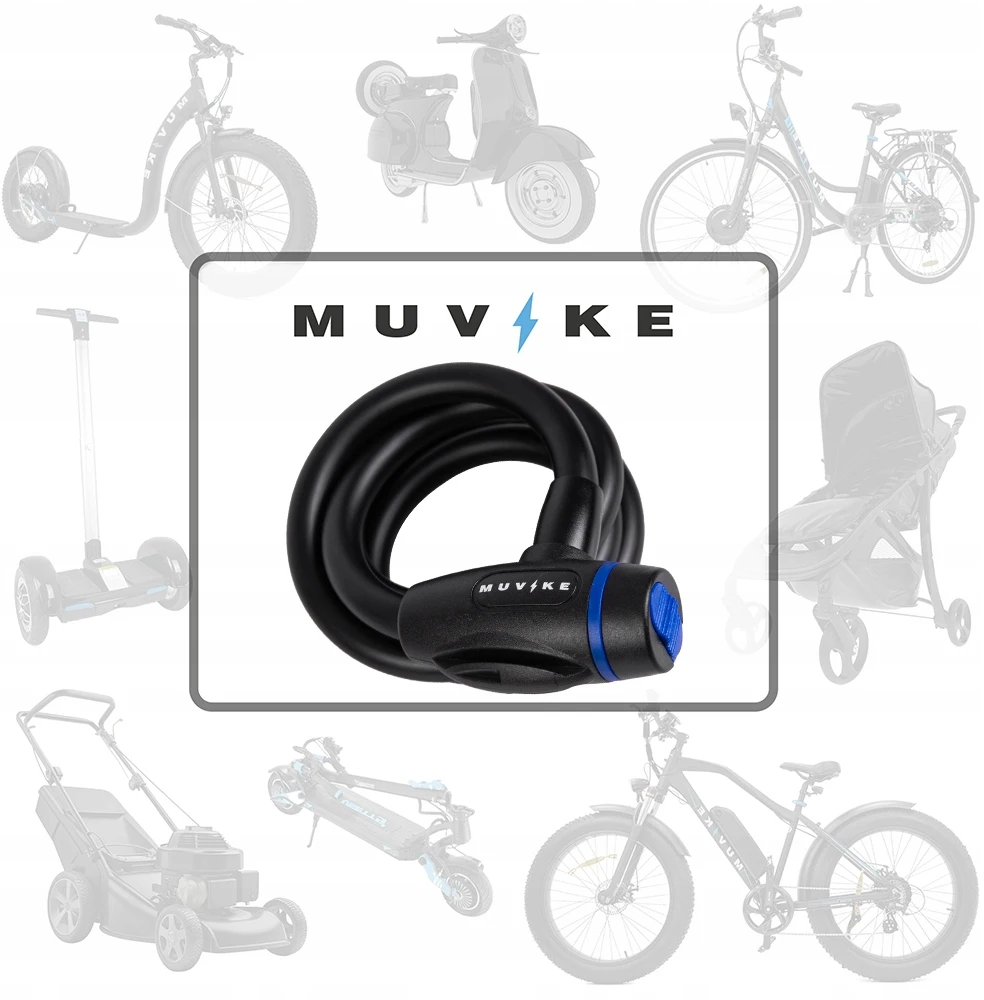 Dviračio užrakto kabelis 100cm 12mm SU RAKTU SU RANKENE MUVIKE FLEX 1000/12K