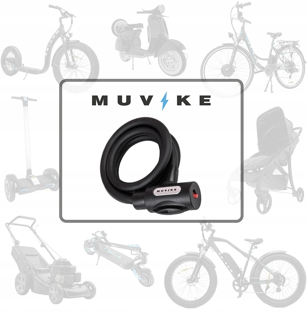 Dviračio užrakto kabelis 150cm 12mm SU RAKTU SU RANKENE MUVIKE FLEX 1500/12K