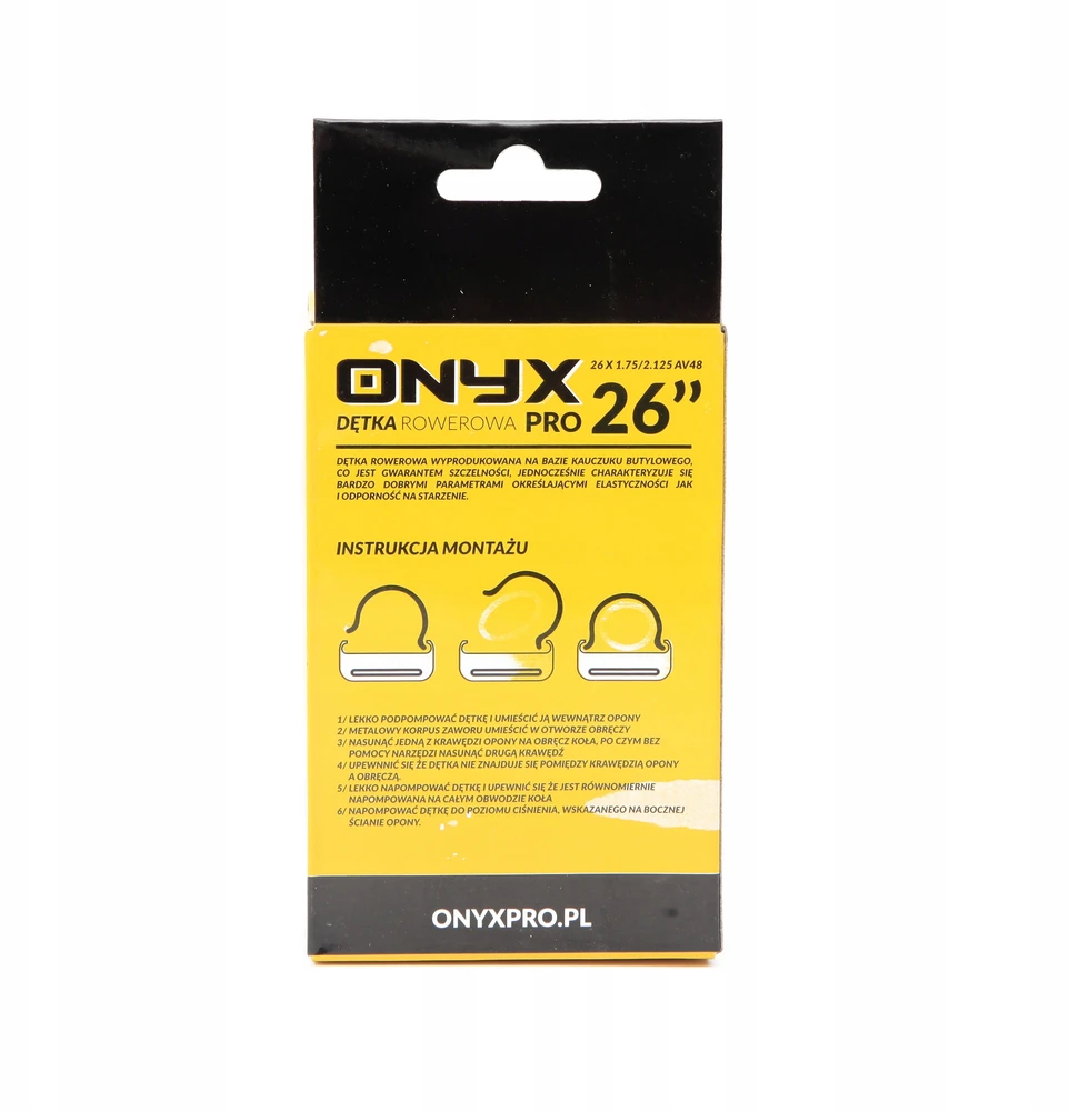 Dviračio vidinė kamera 26x1,75/2,125 AV 48mm ONYX dėžutė