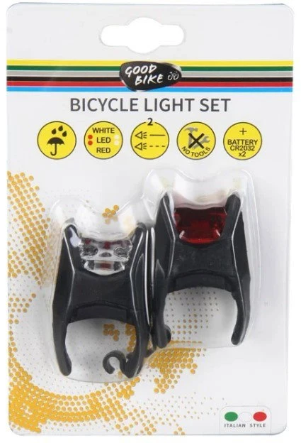 Dvirač.žibintų komplektas Good Bike 2Led