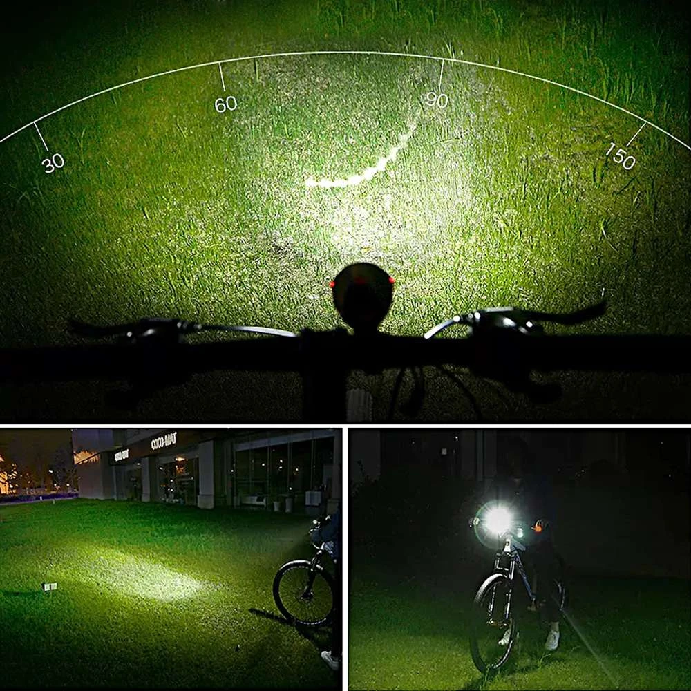 Dviračio žibintų rinkinys LTC LXLL113, USB įkraunamas, 1000 lm priekinis + 5 LED galinis