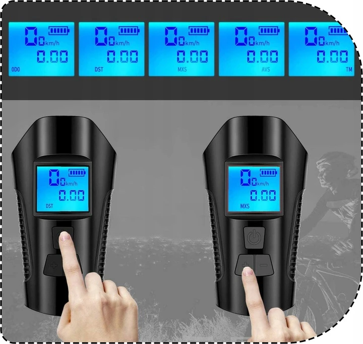 Dviračio žibintų rinkinys LTC LXLL113, USB įkraunamas, 1000 lm priekinis + 5 LED galinis