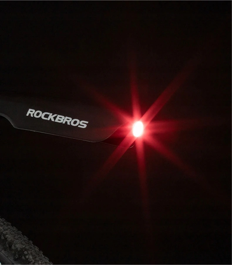 Dviračio sparnas su LED lempute Rockbros DNB8001BK (juodas)