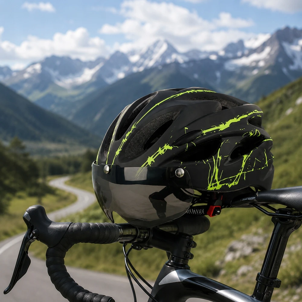 Dviračių šalmas su skydeliu, lengvas, kvėpuojantis plento MTB šalmas