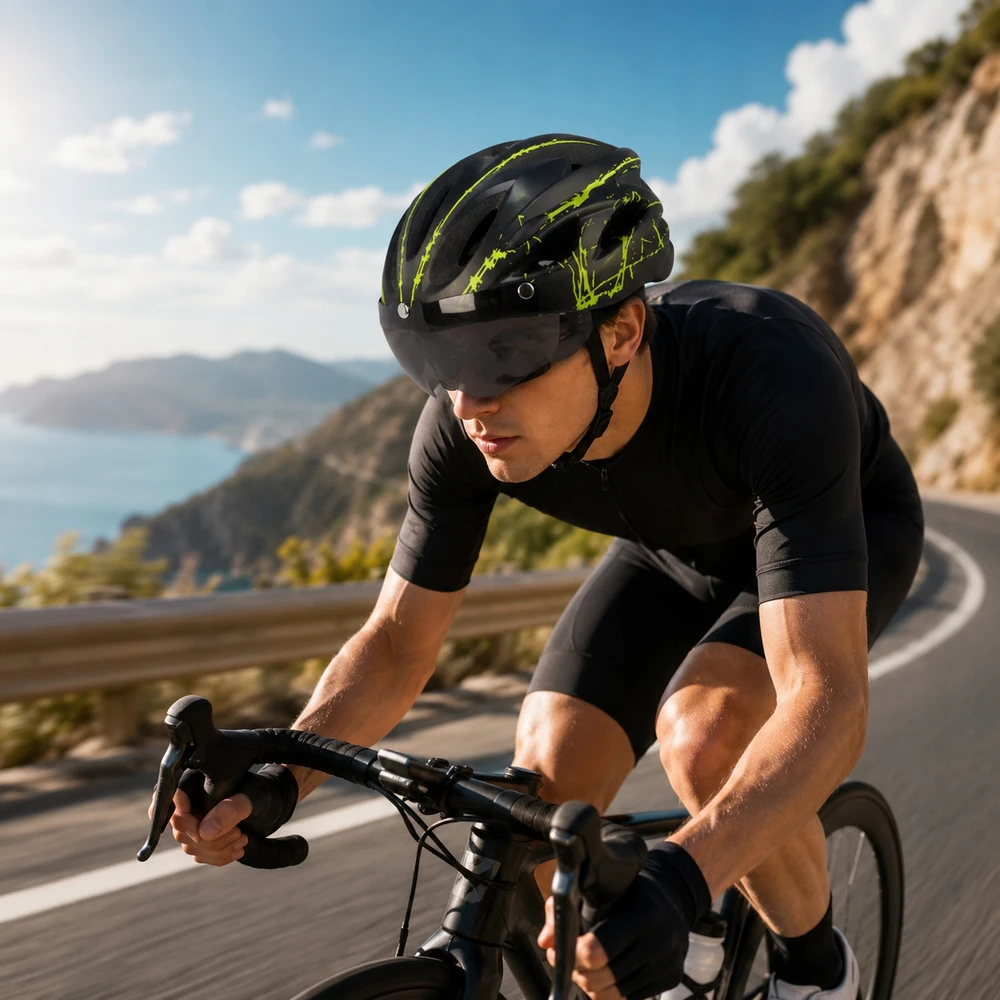 Dviračių šalmas su skydeliu, lengvas, kvėpuojantis plento MTB šalmas