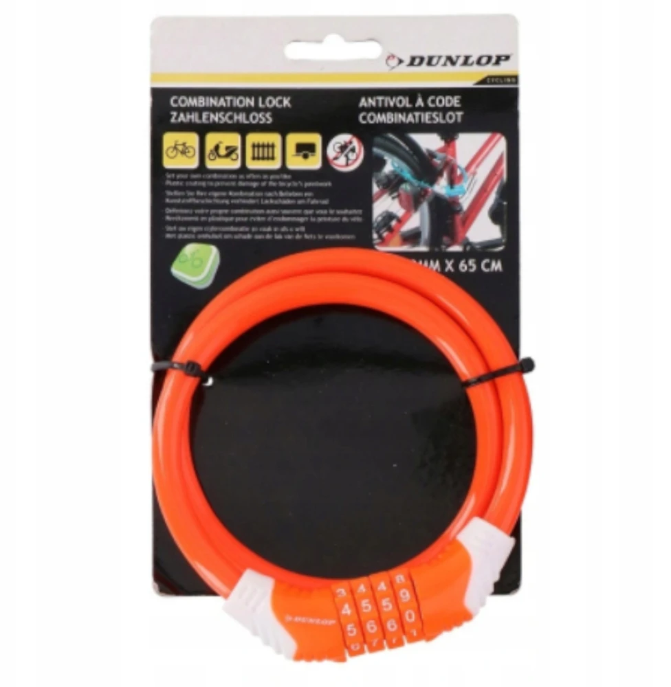 Dunlop Dviračio spiralinė užraktas su kodu