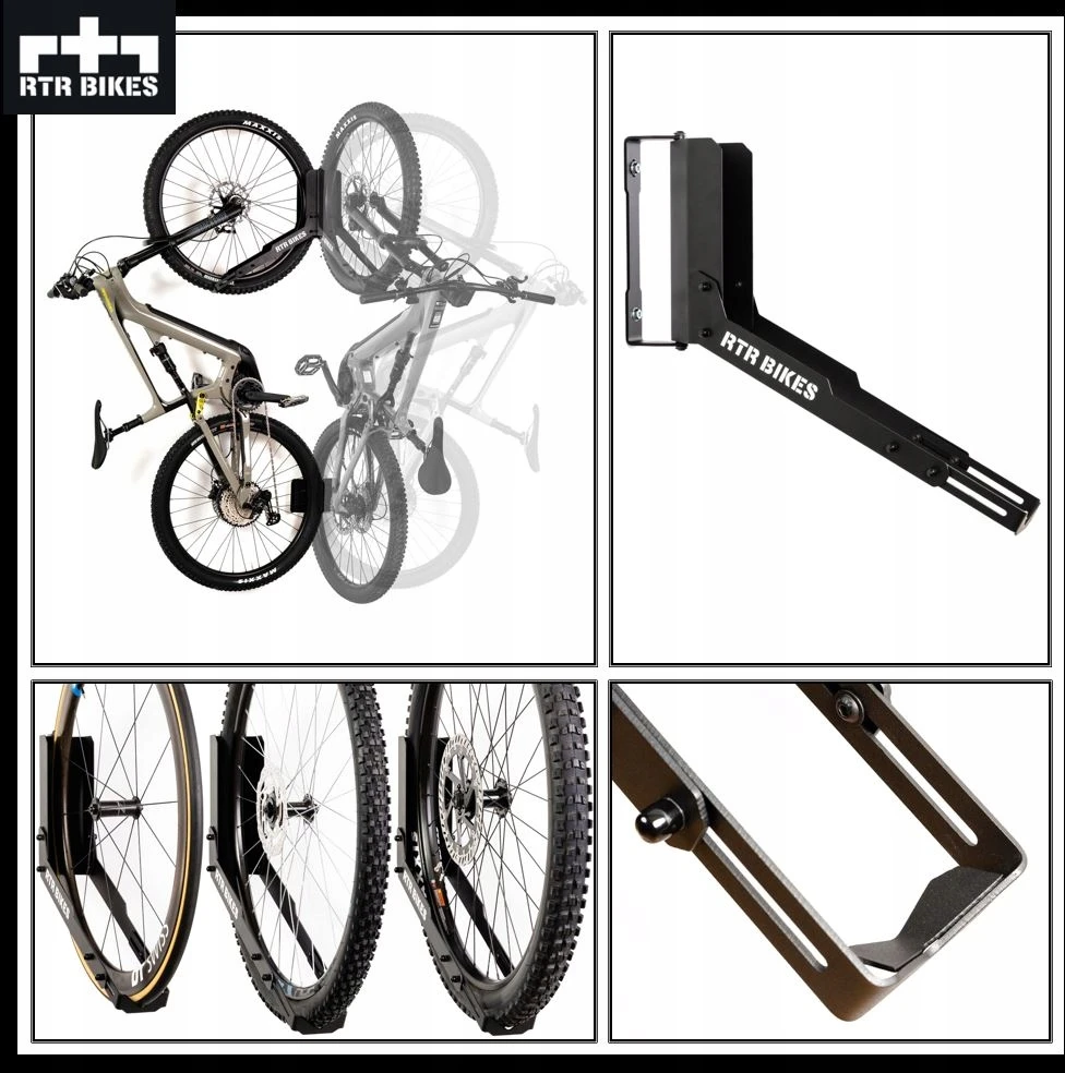 Dviračių stovas Pasukamas sieninis laikiklis RTR BIKES KRANKED TWIST
