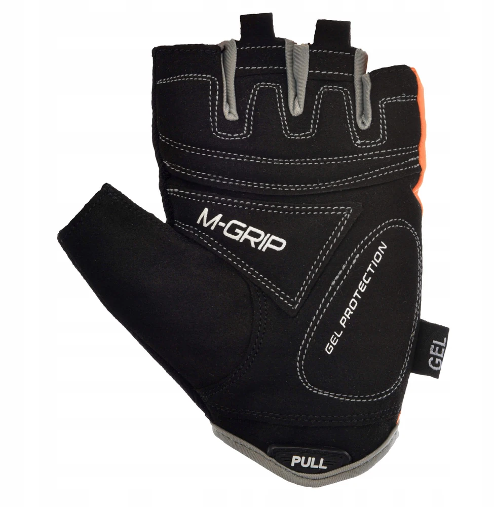 Dviratininko pirštinės Meteor Gel GX35, oranžinė/juoda