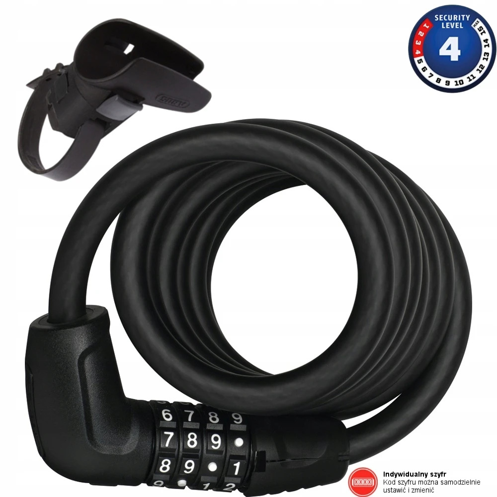 Dviratininkų užraktas ABUS 6512c Tresor - 180cm Juodas iš kietinto plieno