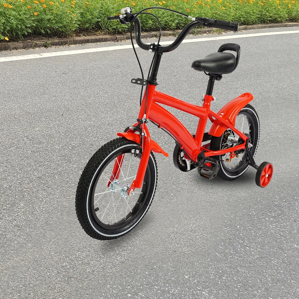 Dviratis vaikams 14'' raudonas, vaikams 100-115 cm | CE