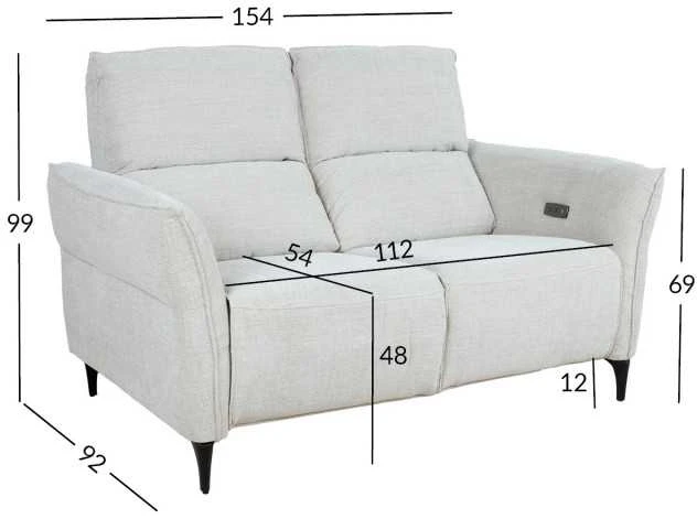 Home4You Dvivietė sofa su reglaineriu MIAMI Šviesiai smėlio