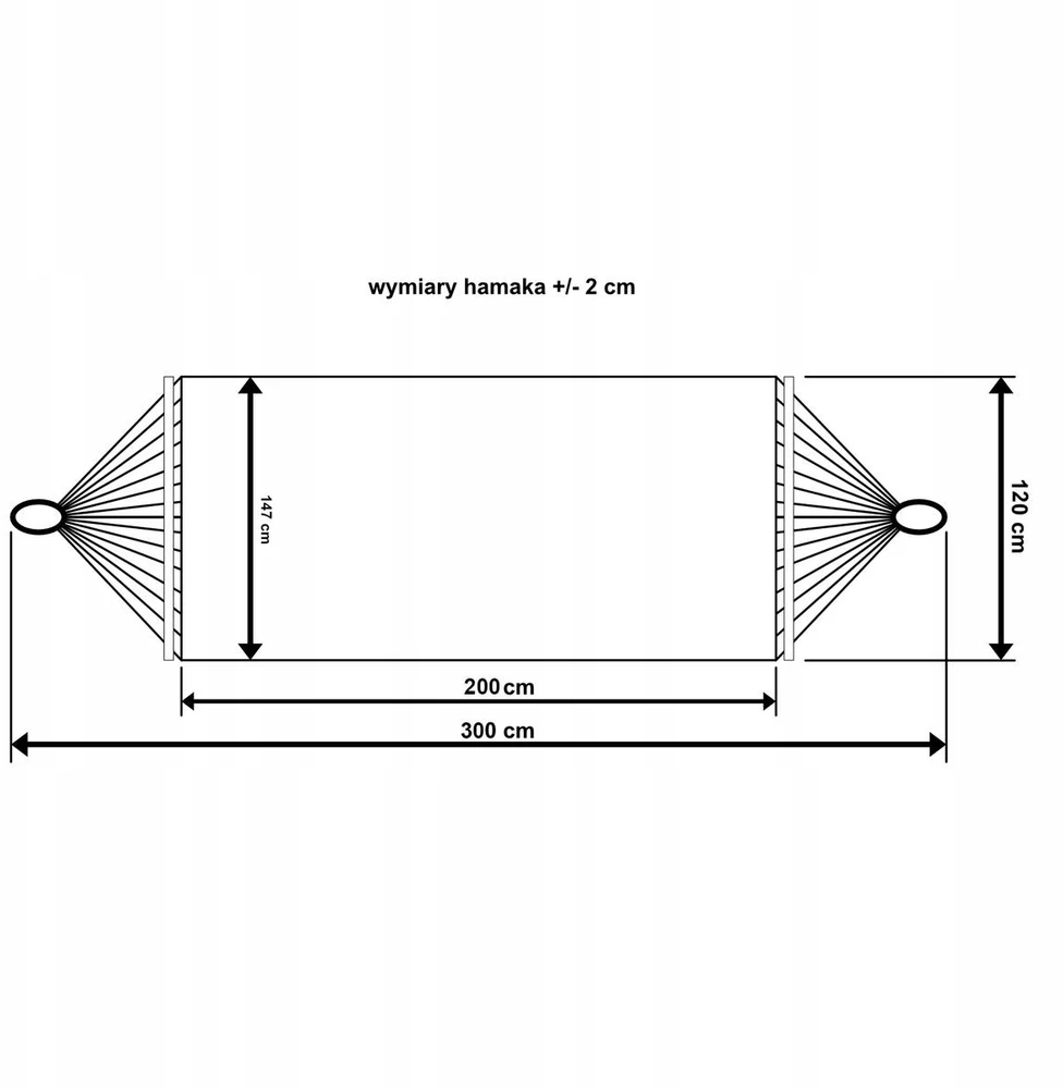 Sodo hamakas Royokamp Etno 1031262, 200x150cm, juodas/baltas, 2 asmenims