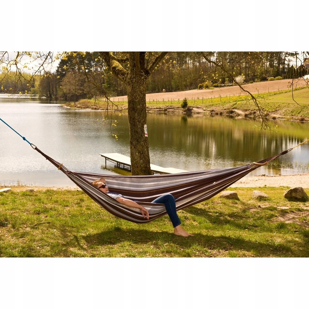 Saska Garden Dvivietis hamakas Royokamp Luxe XXL 250x150cm, rudas