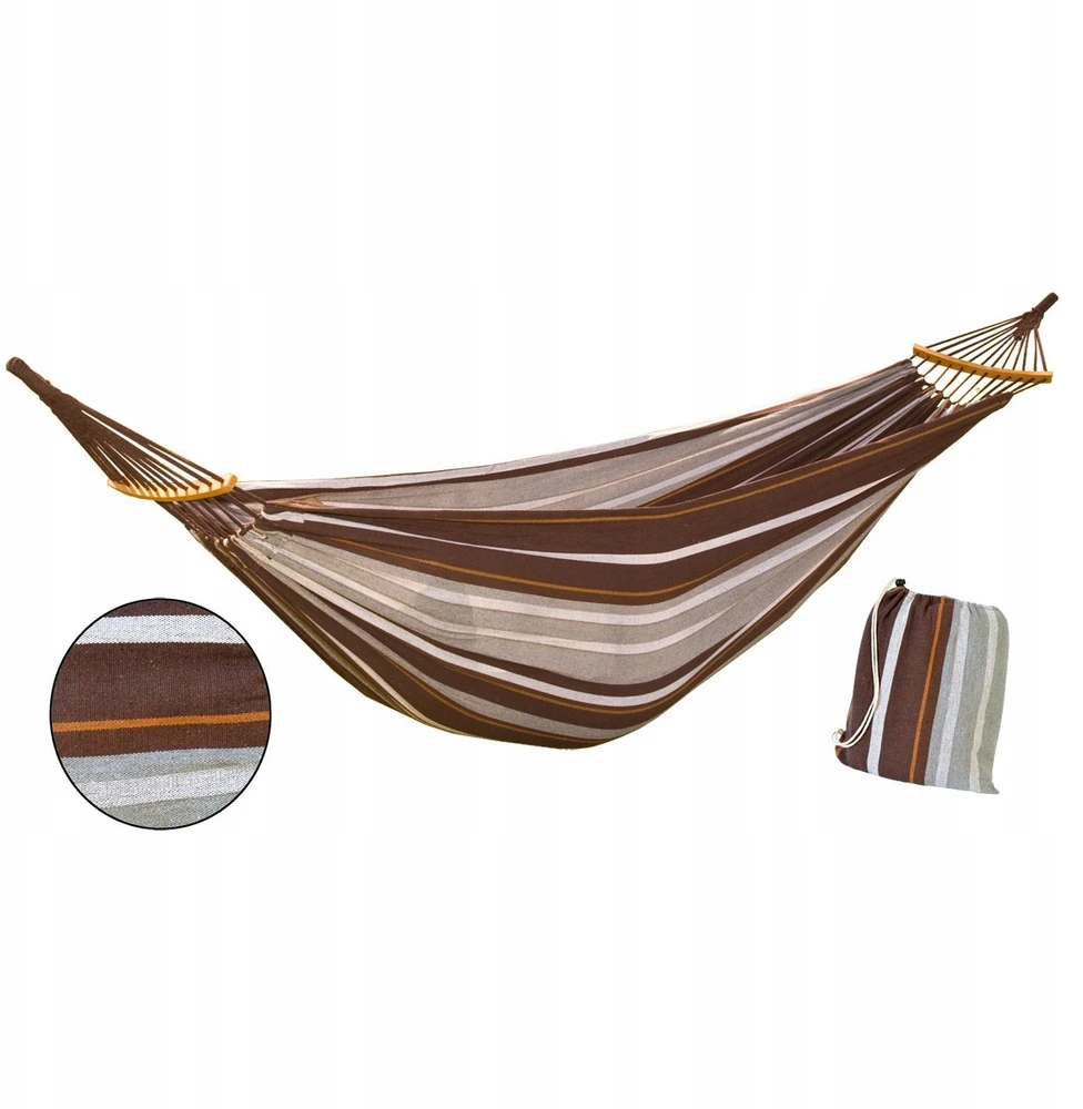 Saska Garden Dvivietis hamakas Royokamp Luxe XXL 250x150cm, rudas
