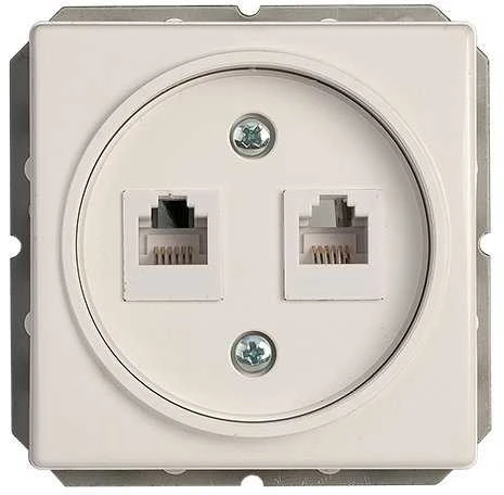 Kompiuterio lizdas VILMA STANDARD ST 150 be rėmelio, 2 vietų (2xRJ45 CAT5E UTP), baltas