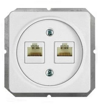 Kompiuterio lizdas VILMA STANDARD ST 150 be rėmelio, 2 vietų (2xRJ45 CAT5E UTP), baltas