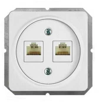 Kompiuterio lizdas VILMA STANDARD ST 150 be rėmelio, 2 vietų (2xRJ45 CAT5E UTP), baltas