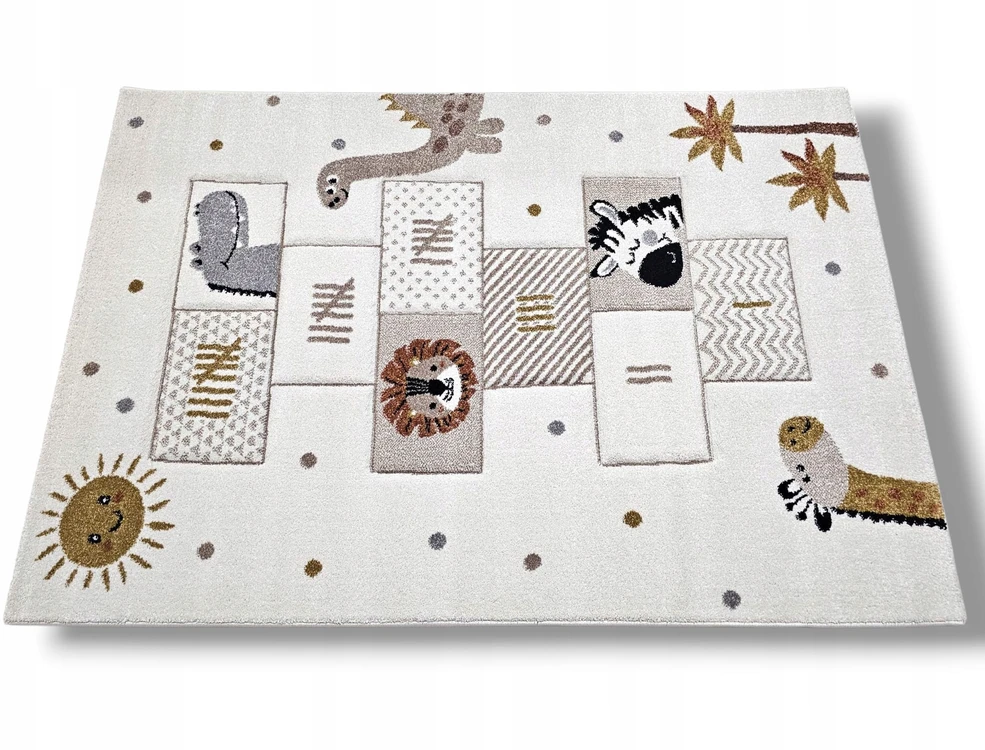 DWM Dywan LUNA 120x170 gra w KLASY vaikams dziecięcy w stylu boho GRUBY 3D