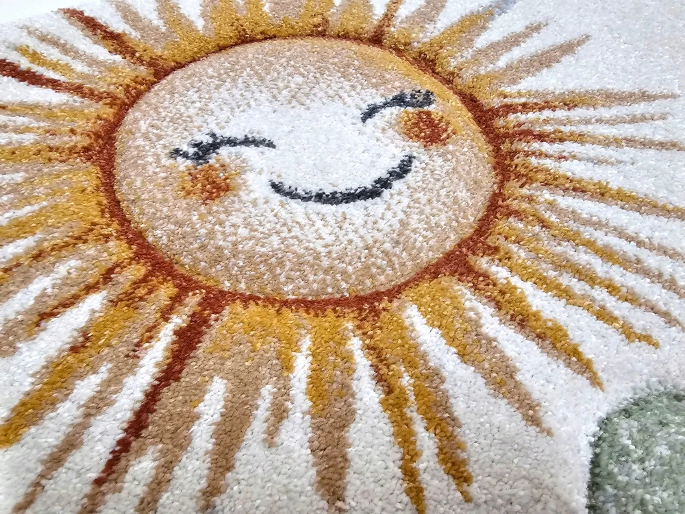 DWM Dywan LUNA 160x230 TĘCZA w gwiazdki vaikams dziecięcy styl boho GRUBY 3D