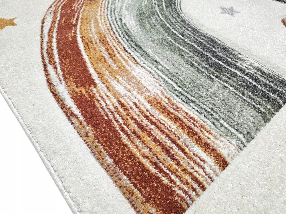 DWM Dywan LUNA 160x230 TĘCZA w gwiazdki vaikams dziecięcy styl boho GRUBY 3D