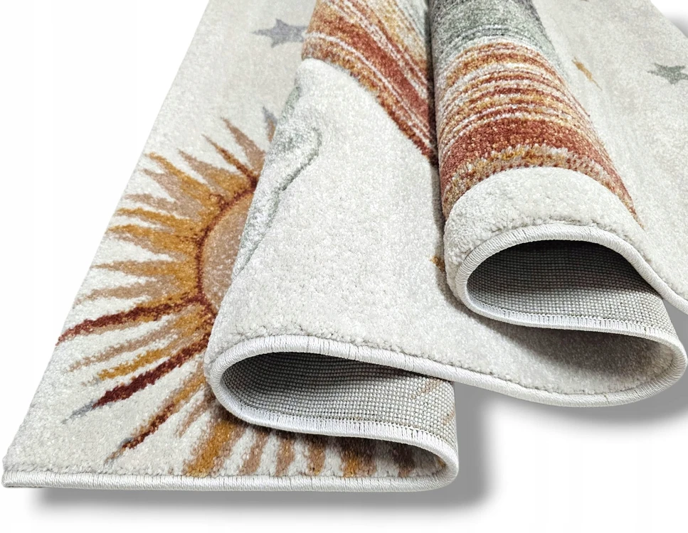 DWM Dywan LUNA 160x230 TĘCZA w gwiazdki vaikams dziecięcy styl boho GRUBY 3D