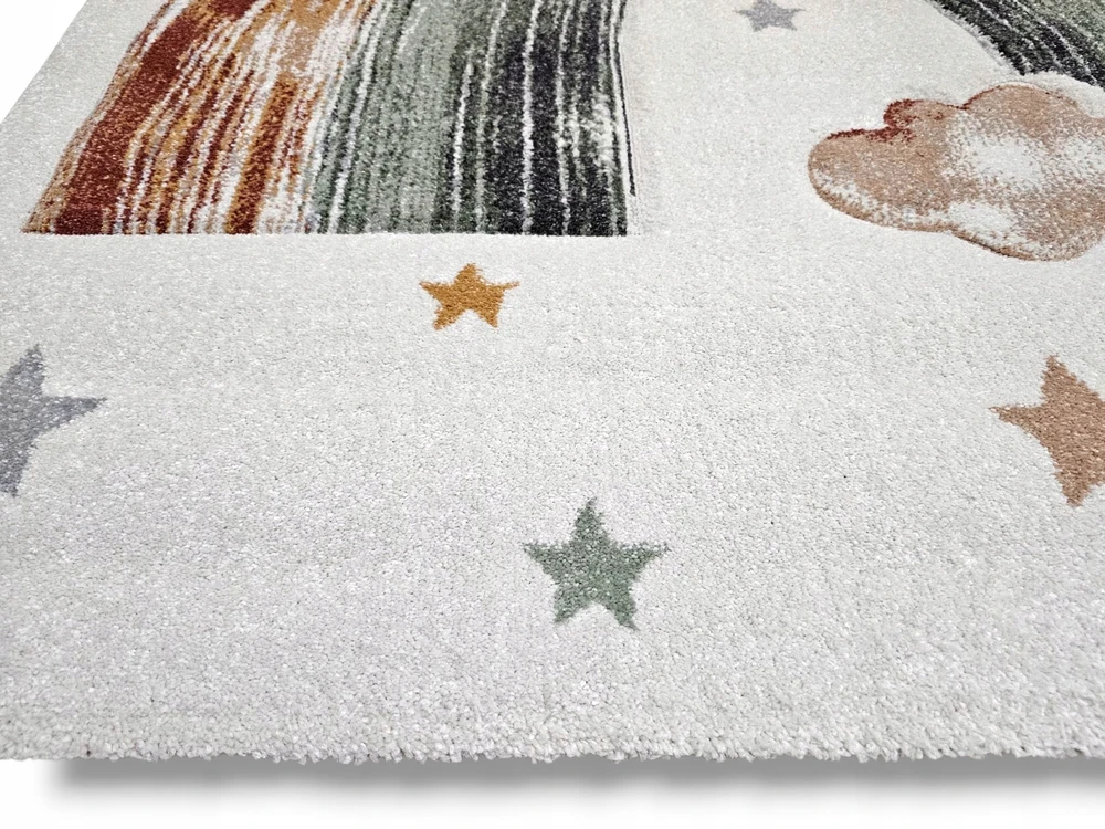 DWM Dywan LUNA 160x230 TĘCZA w gwiazdki vaikams dziecięcy styl boho GRUBY 3D