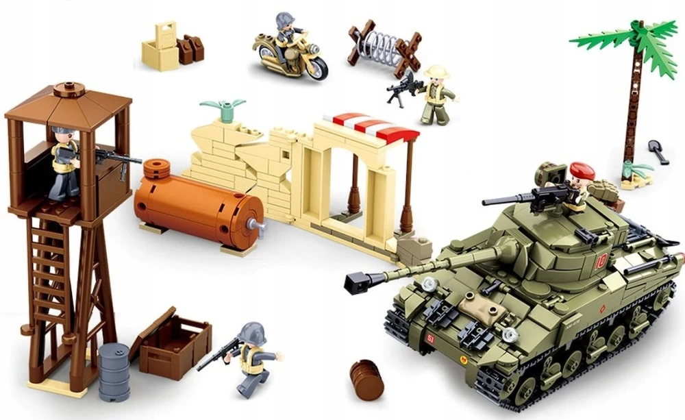 Dykumos mūšis El Alamein Sherman Diorama Sluban blokuoja armiją 719el B0713