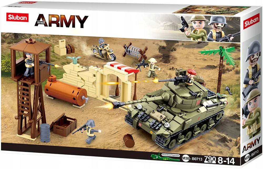 Dykumos mūšis El Alamein Sherman Diorama Sluban blokuoja armiją 719el B0713