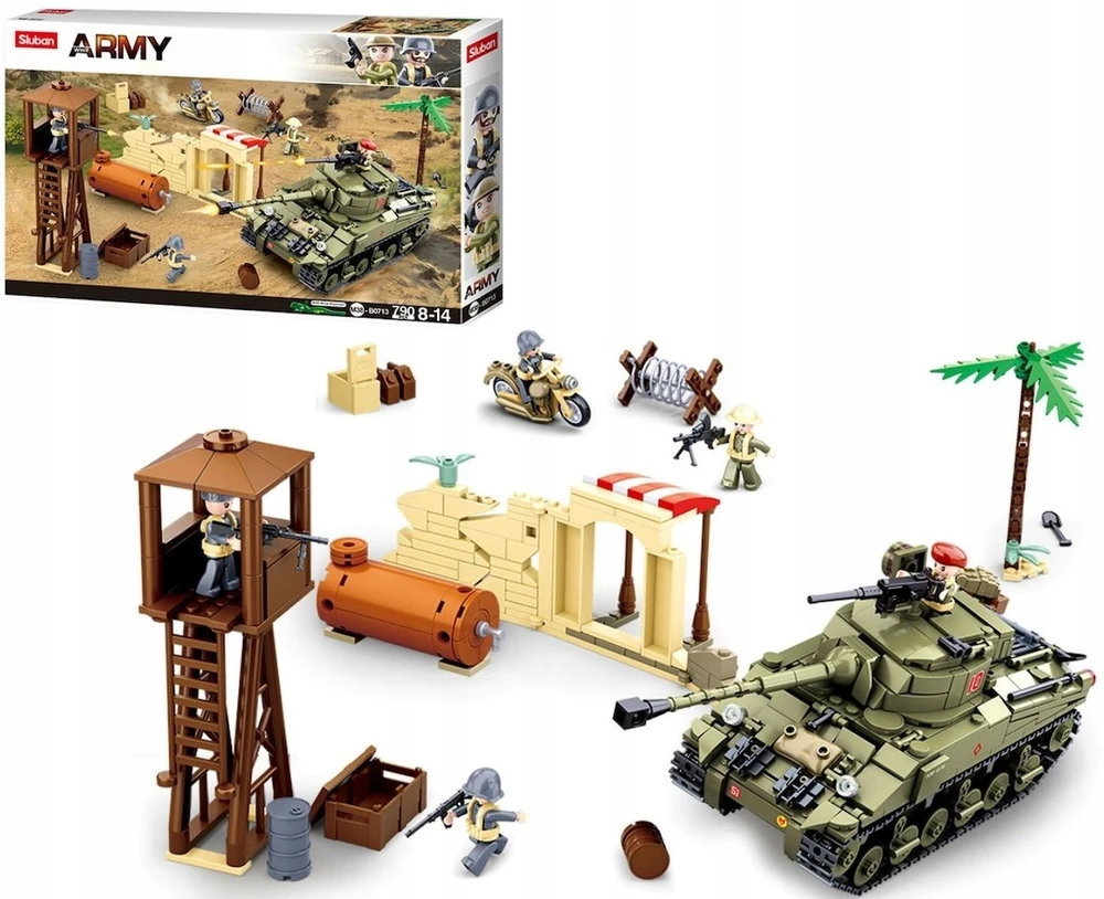 Dykumos mūšis El Alamein Sherman Diorama Sluban blokuoja armiją 719el B0713