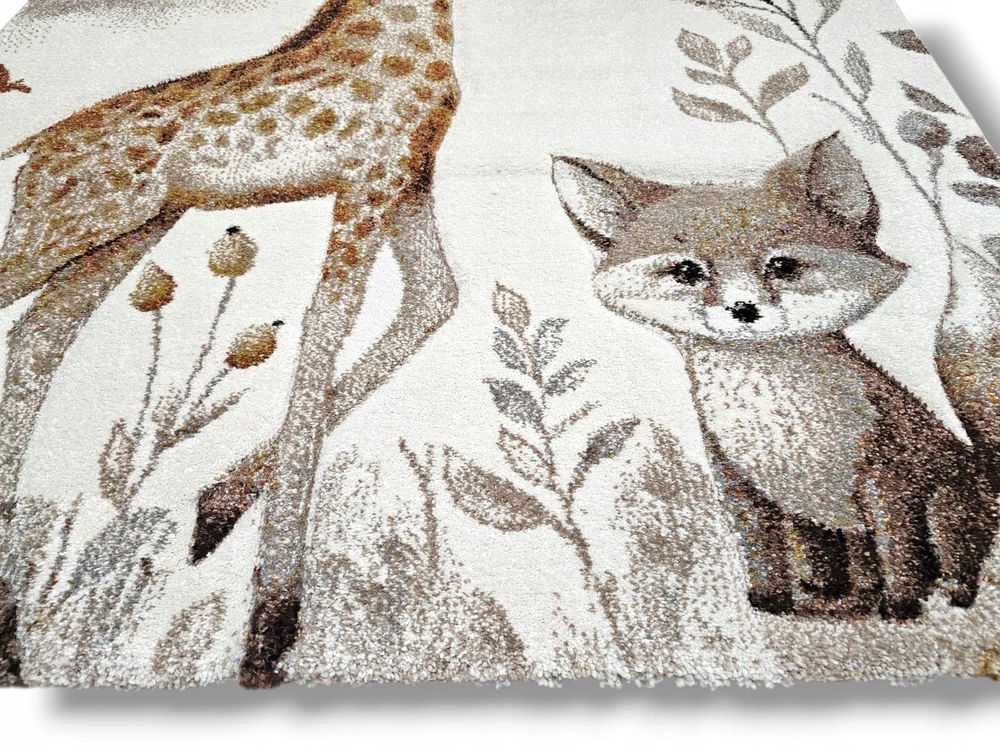 DWM Dywan LUNA 160x230 ŻYRAFA vaikams dziecięcy w stylu boho safari GRUBY 3D