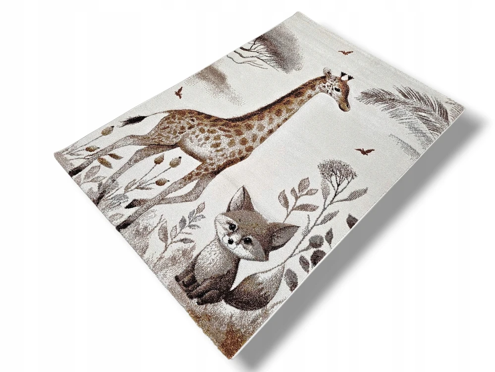 DWM Dywan LUNA 160x230 ŻYRAFA vaikams dziecięcy w stylu boho safari GRUBY 3D