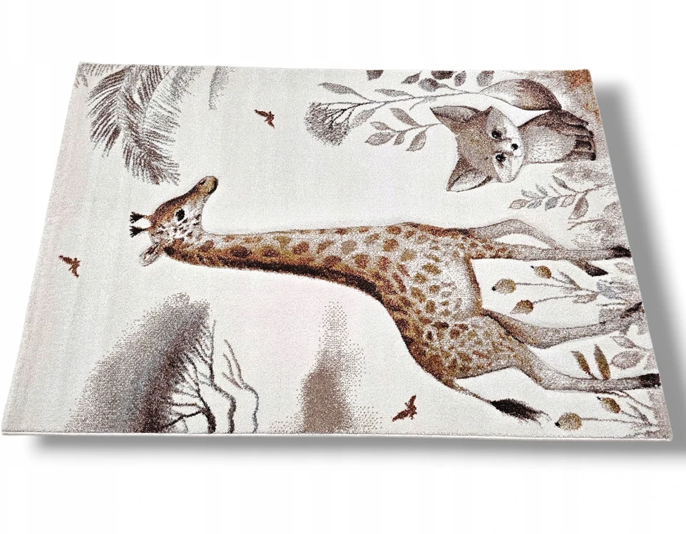 DWM Dywan LUNA 160x230 ŻYRAFA vaikams dziecięcy w stylu boho safari GRUBY 3D