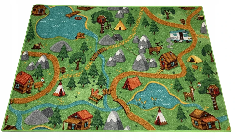 Dywan Wild Life 95x133 Leśna Przygoda Mata Do Zabawy Pokój Dziecięcy