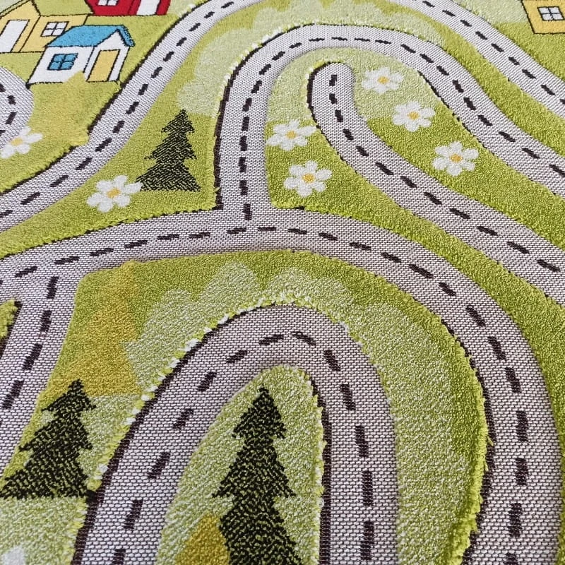 Dywanpol DYWAN DZIECIĘCY KIDS 2 Žalias SENSORYCZNY 3D DO POKOJU PRZEDSZKOLA 100x150