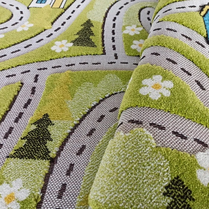 Dywanpol DYWAN DZIECIĘCY KIDS 2 Žalias SENSORYCZNY 3D DO POKOJU PRZEDSZKOLA 100x150