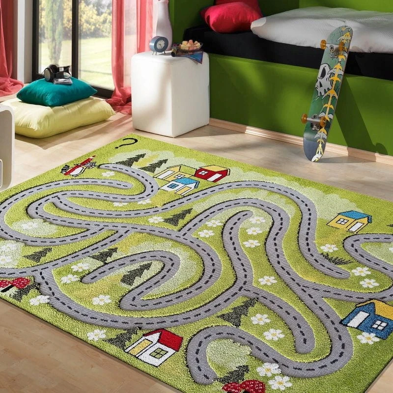 Dywanpol DYWAN DZIECIĘCY KIDS 2 Žalias SENSORYCZNY 3D DO POKOJU PRZEDSZKOLA 100x150