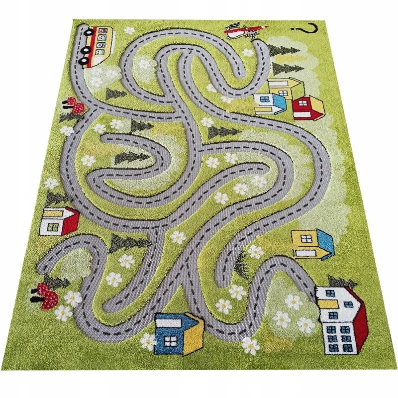 Dywanpol DYWAN DZIECIĘCY KIDS 2 Žalias SENSORYCZNY 3D DO POKOJU PRZEDSZKOLA 100x150