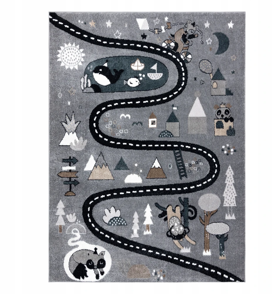 Dywany Uszczow DYWAN DLA DZIECI FUN 180x270 cm ULICA pilka #O223