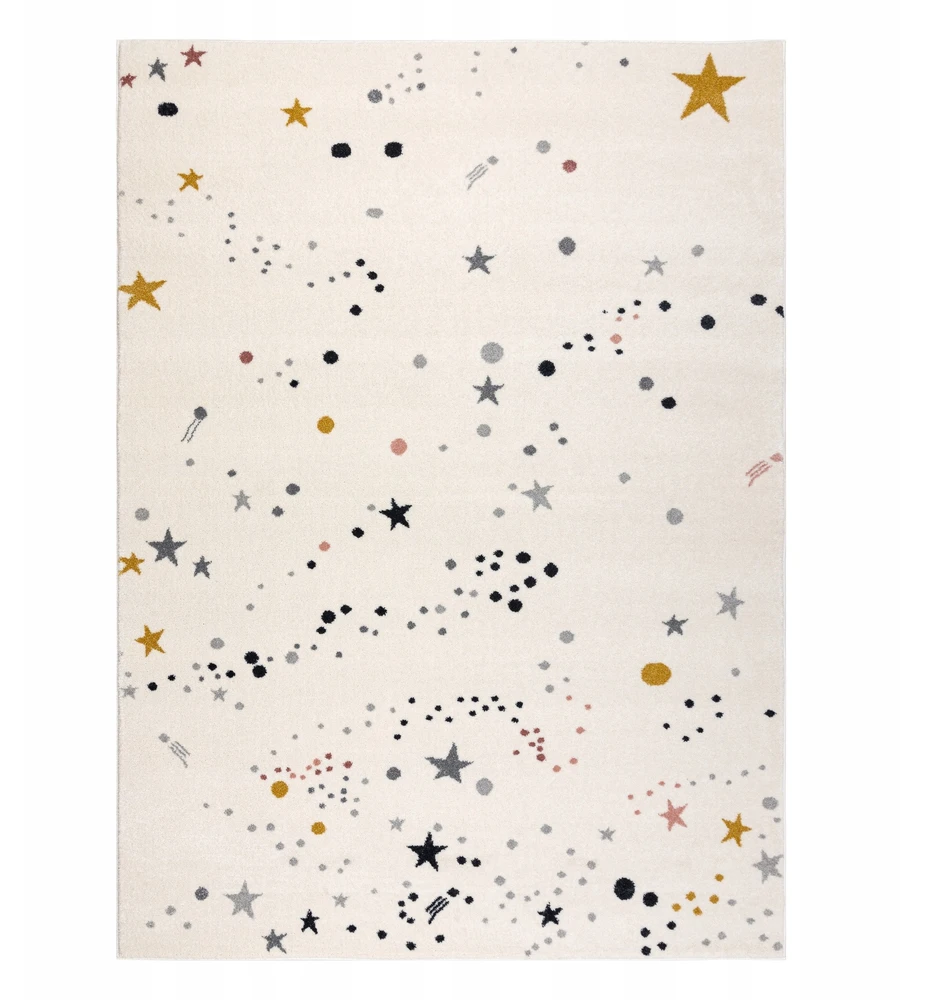 Dywany Uszczow Dywan DLA DZIECI GWIAZDY krem GWIAZDKI NIEBO DWUPOZIOMOWY 160x220 cm