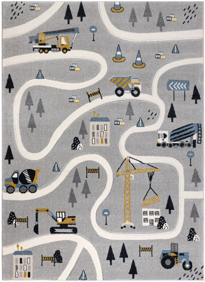 Dywany Uszczow Dywan DLA DZIECI ULICE pilka uliczki budowa MIASTO DWUPOZIOMOWY 120x170 cm