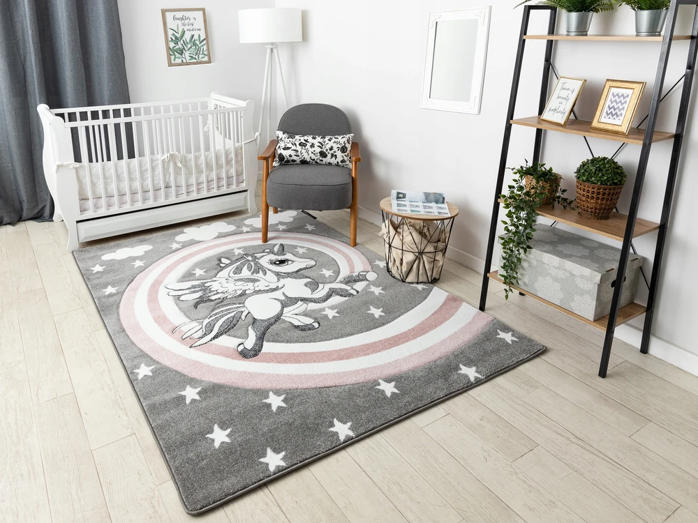 Dywany Uszczow DYWAN DZIECIĘCY PETIT 120x170 KUCYK pilka UNICORN #GR2960