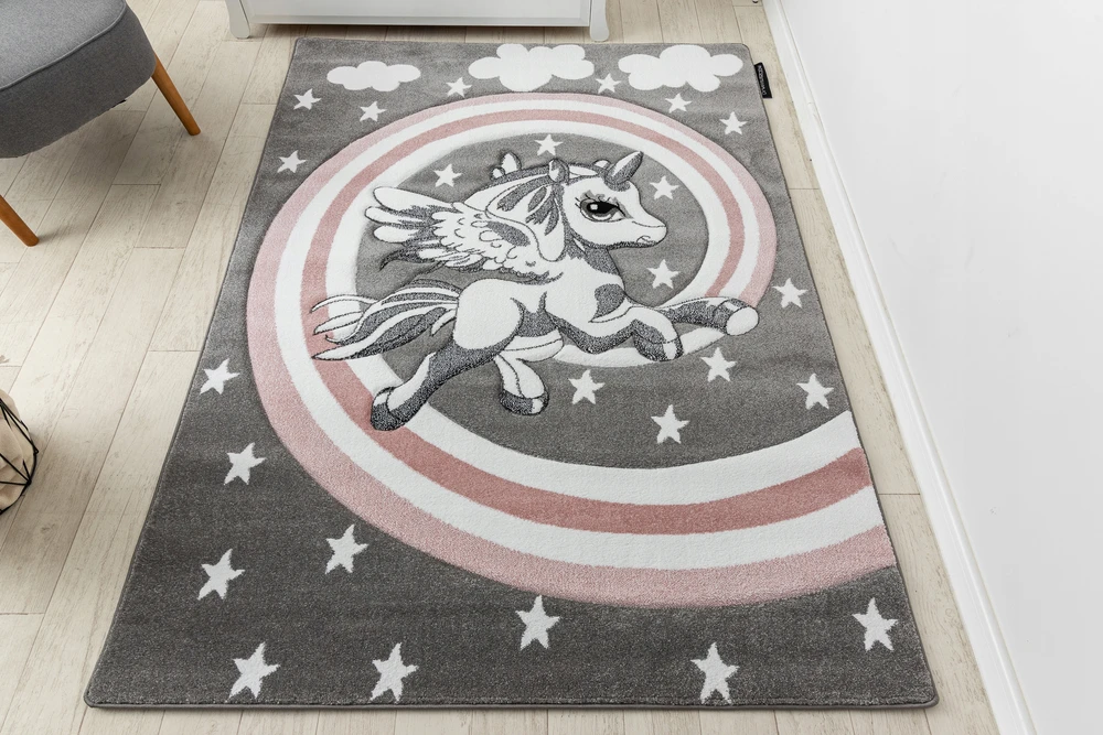 Dywany Uszczow DYWAN DZIECIĘCY PETIT 120x170 KUCYK pilka UNICORN #GR2960