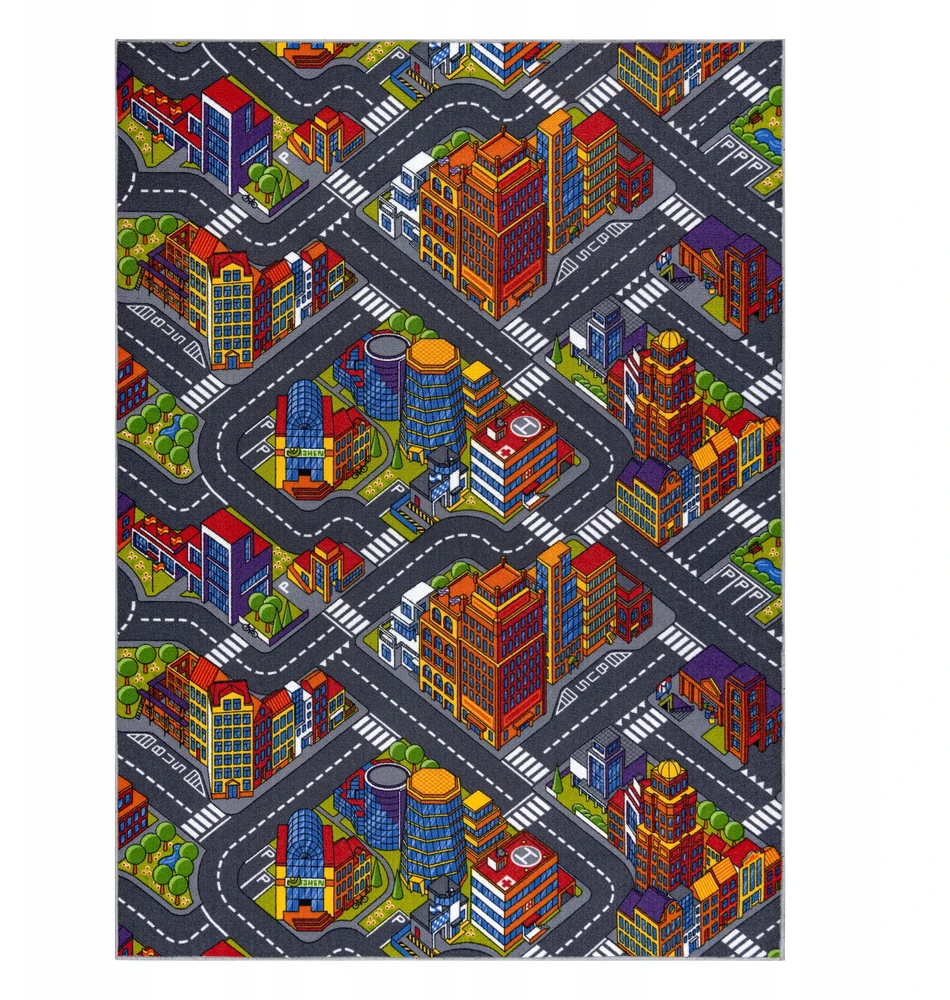 Dywany Uszczow Dywan dziecięcy ULICZKI BIG CITY pilka MIASTO DROGI RONDO ULICE 300x300 cm