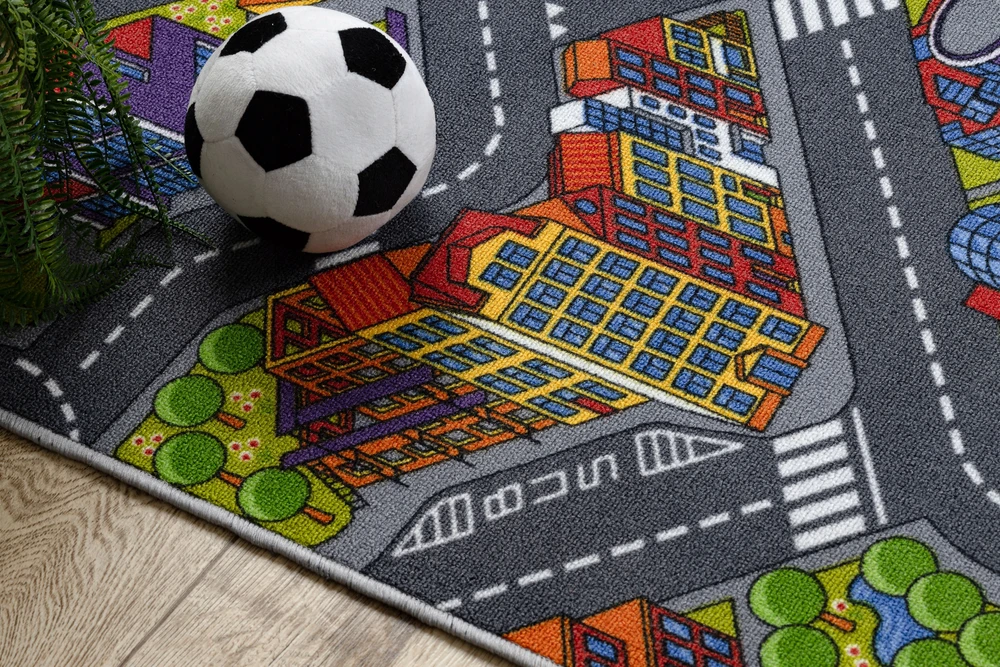 Dywany Uszczow Dywan dziecięcy ULICZKI BIG CITY pilka MIASTO DROGI RONDO ULICE 300x300 cm