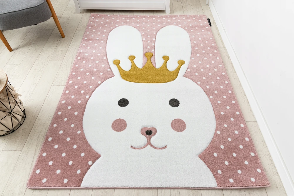 Dywany Uszczow Dywan SMART KIDS BUNNY KRÓLICZEK RÓŻ 140x190 cm