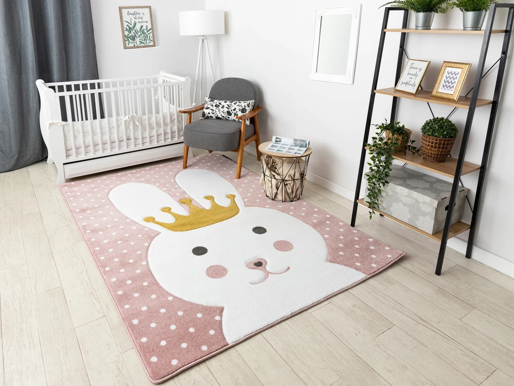 Dywany Uszczow Dywan SMART KIDS BUNNY KRÓLICZEK RÓŻ 140x190 cm