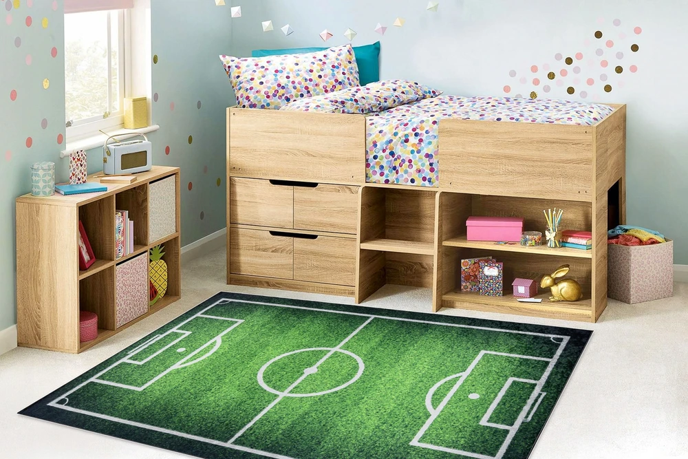 Dywany Uszczow JUNIOR kilimas 120 x 170 cm PITCH, FUTBOLAS, ŽALIA